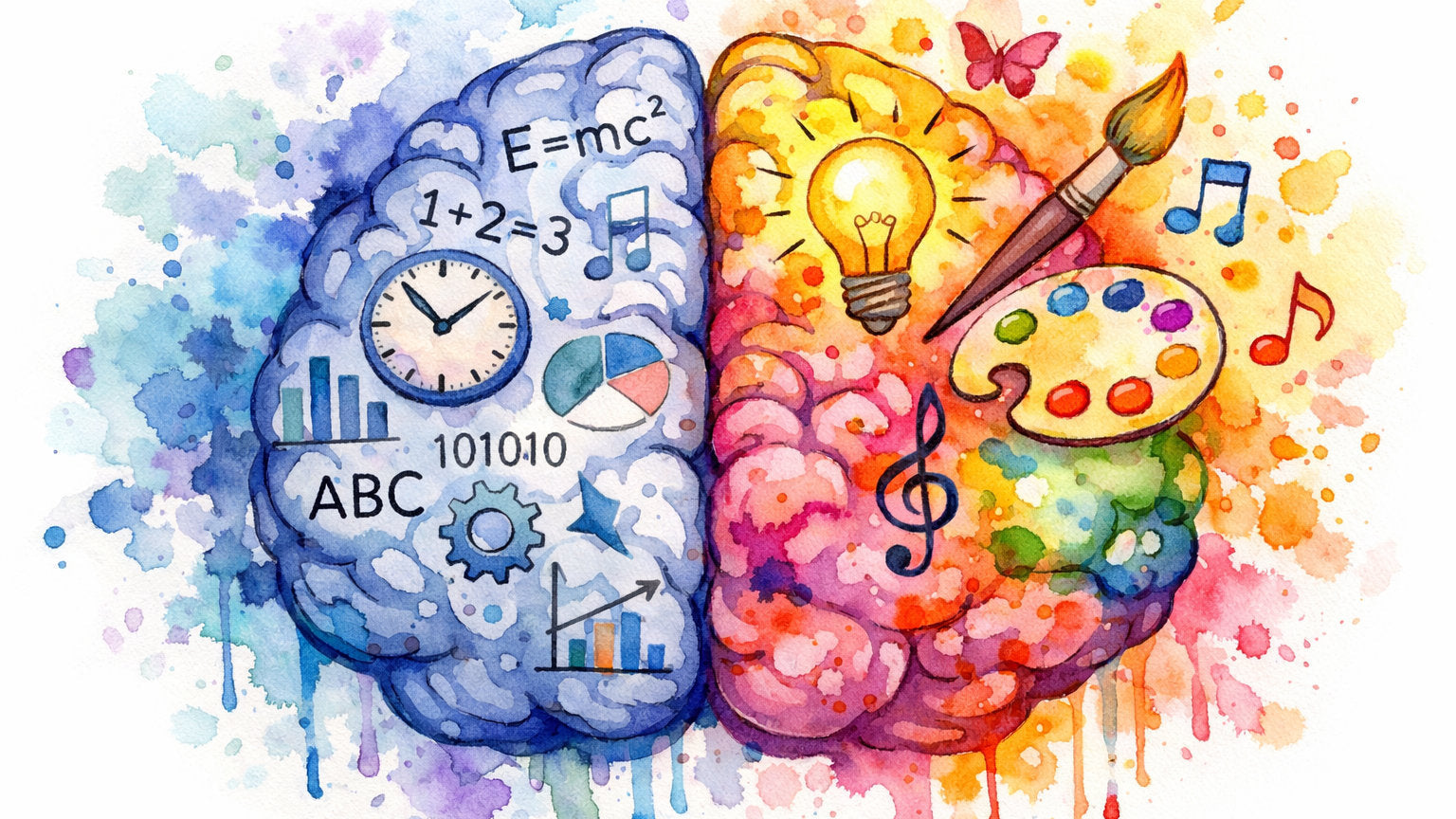 Exzellentes Teamwork für Geistesblitze - die linke und die rechte Gehirnhälfte.