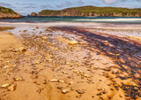 Fine Art Print eines schottischen Strandes in der Nähe von Bettyhill mit Blick auf die Küste in Langzeitbelichtung