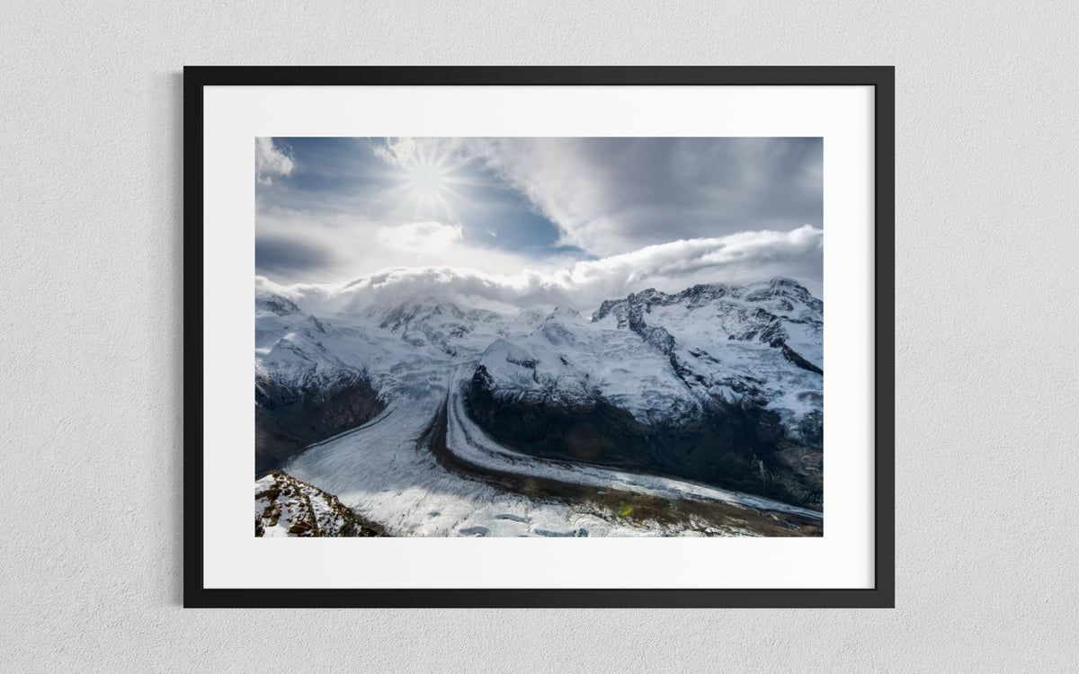 Der Gletscher am Gornergrat in den Walliser Alpen