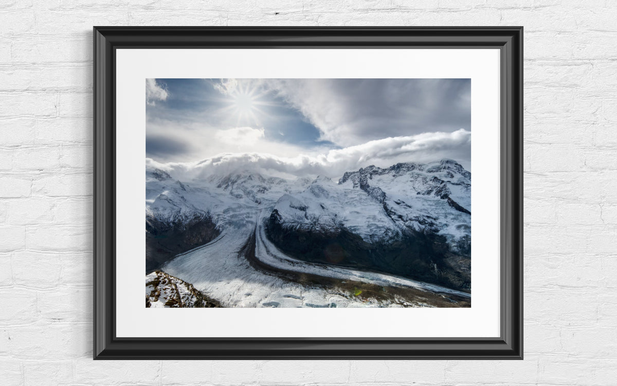Der Gletscher am Gornergrat in den Walliser Alpen