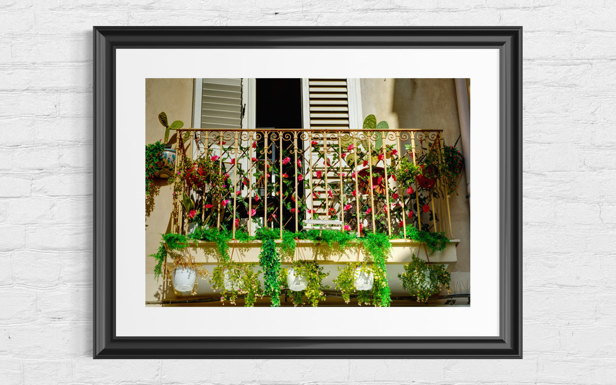 Balkon in dem Sizilianischen Ort Taormina