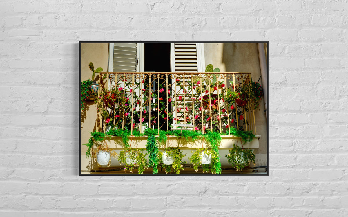 Balkon in dem Sizilianischen Ort Taormina